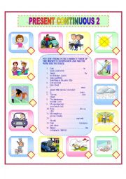 English Worksheet: PRESENT CONTINUOUS 2
