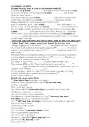 English Worksheet: First form mid term test 1