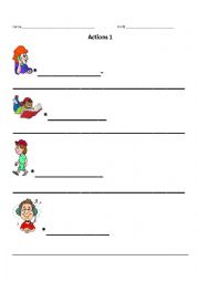 English Worksheet: Action Verbs 1 - Practice