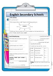 English Worksheet: English secondary schools