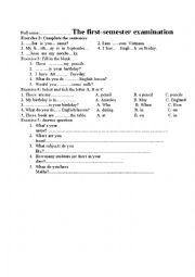 English Worksheet: Exercise on English grade 3