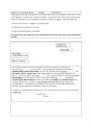 English Worksheet: ay the travel agency  a letter of complaint 