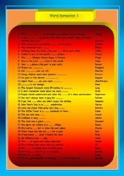 English Worksheet: Word formation 1