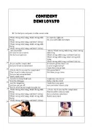 English Worksheet: Song - Confident - Demi
