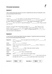 English Worksheet: Personal Pronouns