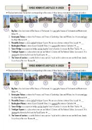 English Worksheet: FAMOUS MONUMENTS AND PLACES IN LONDON