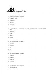 English Worksheet: Shark Quiz