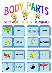 English Worksheet: Body Parts�s Domino (Sponge Bob)