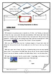 English Worksheet: end of term test 1 8th f