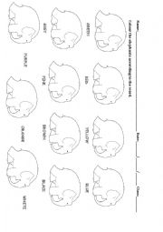 English Worksheet: Elmers Colours