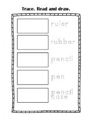 English Worksheet: school supplies