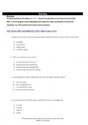 English Worksheet: Listening test - Narrative