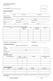 English Worksheet: Application form