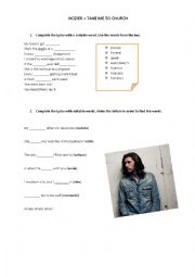 English Worksheet: Hozier - Take Me To Church