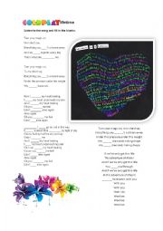 English Worksheet: Coldplay- adventures of a lifetime