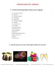 English Worksheet: Christmas & New Year