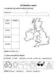 English Worksheet: WEATHER FORCAST