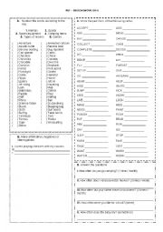English Worksheet: Review - simple past and vocabulary