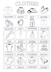 English Worksheet: Clothes pictionary