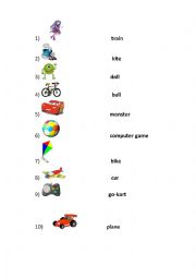 English Worksheet: Toys