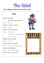 English Worksheet: the thief