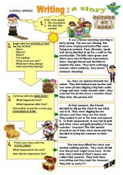 English Worksheet: Story-writing - working with a model