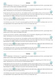 Christmas reading worksheets