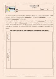 English Worksheet: Writing task: an essay