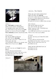 English Worksheet: Avicii - The nights