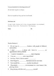 English Worksheet: Make or Do exercise