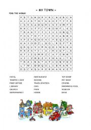 My Town Crosswords ESL worksheet by elisa france