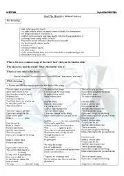 English Worksheet: Heal The World  by Michael Jackson