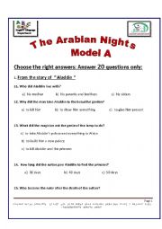 Questions on Aladin Story - from Arabian Nights  