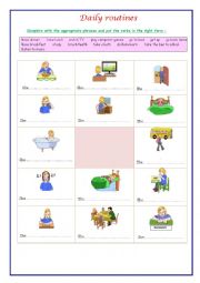 English Worksheet: daily routines