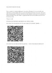 English Worksheet: QR codes -Halloween puzzle