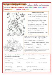 English Worksheet: The Simpsons: what are they wearing?