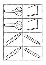 English Worksheet: School Supplies memory 