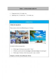 English Worksheet: Types of holidays: beach holiday vs sightseeing holiday