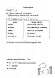 English Worksheet: Job Descriptions
