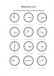 English Worksheet: What time is it? (2)