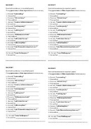 English Worksheet: Reported Speech - Backshift