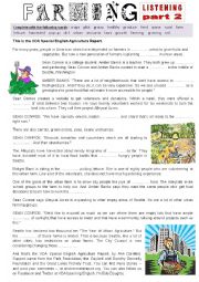 English Worksheet: Listening - URBAN FARMING part 2 - Fill in the gap Ex + Link + script.