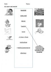 English Worksheet: at the doctors