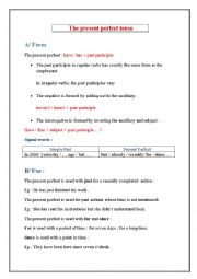 English Worksheet: The present perfect
