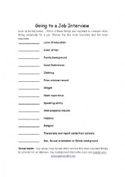 English Worksheet: Job Interview