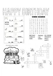 English Worksheet: Happy Birthday