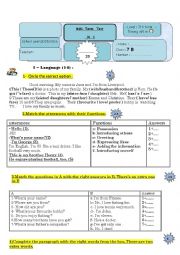 English Worksheet:  mid- term test 