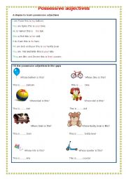 English Worksheet: Possessive adjectives