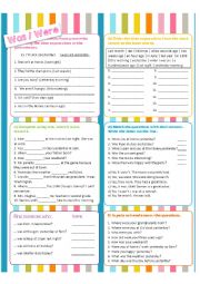 English Worksheet: Was Were