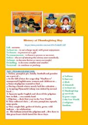 English Worksheet: History of Thanksgiving Day